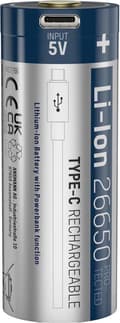 Miniatyrbillede 6 af 6: Ansmann Li-Ion 26650 5100mAh 3,6V Micro-USB-stik 1307-0012 (1307-0012)