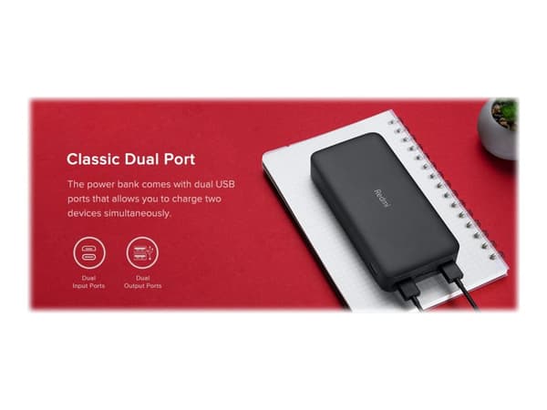 Xiaomi Redmi 18W Powerbank 20000 mAh – Snabb – Svart