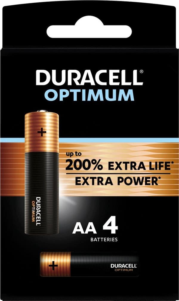 Duracell batteri Optimum AA, 4-pak (00192925)