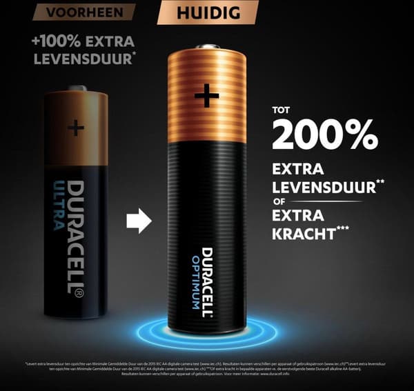 Duracell batteri Optimum AA, 4-pak (00192925)