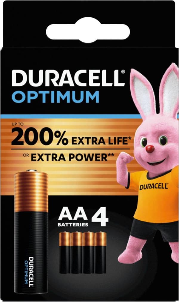 Duracell batteri Optimum AA, 4-pak (00192925)