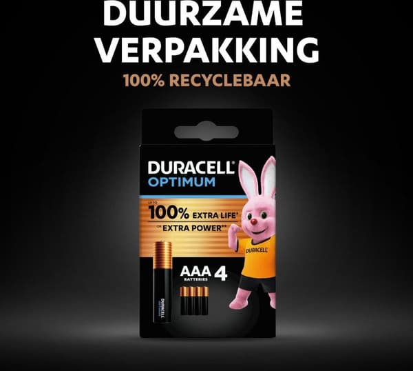 Duracell batteri Optimum AAA, 4-pak (00192926)