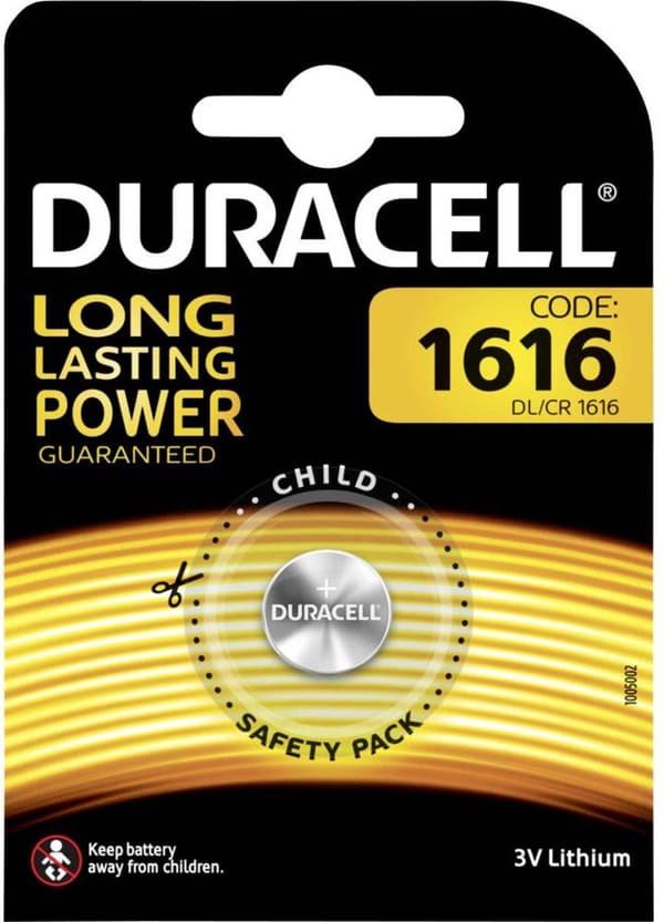 Duracell 774678 husholdningsbatteri engangsbatteri CR1616 lithium (774678)