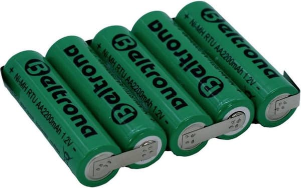 Beltrona RTU5AAZ batteripakke 5x Mignon (AA) Z-loddesko NiMH 6 V 2200 mAh (BELRTU5AAZ)