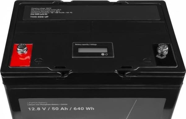 Litiumjärnfosfat LiFePO4 batteri 12,8V 50Ah för solpaneler och husbilar.