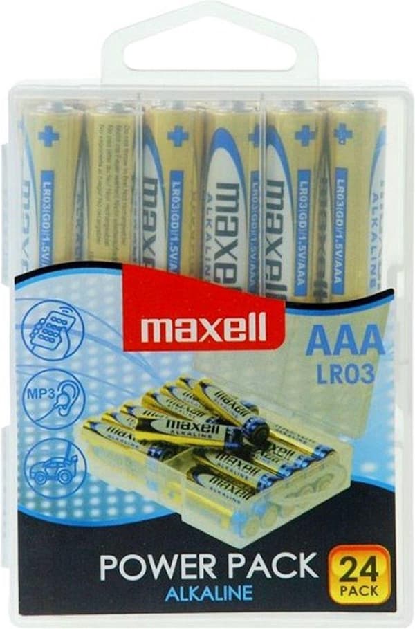 MAXELL batteri Alkaline LR03, VÆRDIÆSKE 24 stk.