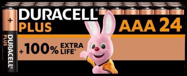 Duracell Battery Plus, AAA Mignon, 24-pak (00221195)