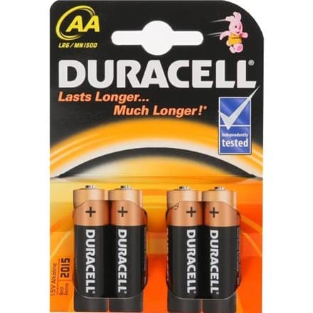 Baterijas Duracell AA Alkaline 4pack