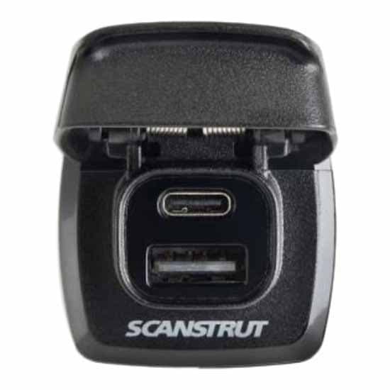 Scanstrut Flip Pro Pikalataus Kaksois-usb-liitin 1xusb-a&1xusb-c 12/24v Hopeinen