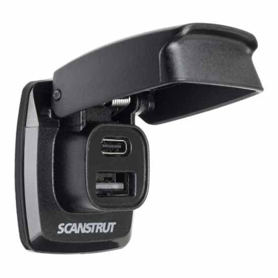 Scanstrut Flip Pro Pikalataus Kaksois-usb-liitin 1xusb-a&1xusb-c 12/24v Hopeinen