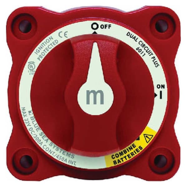 Blue Sea Systems M S Dual Circuit Plus Serie Röd