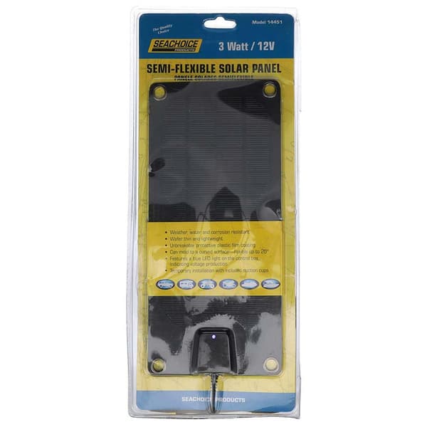 Seachoice 3w Solar Panel Crystal Solar Panel Crystal Simpel Flex Sort