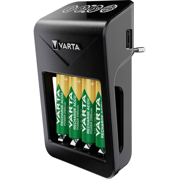 Varta Lcd Pug Oplader+ Med 4x2100mah Aa Sort