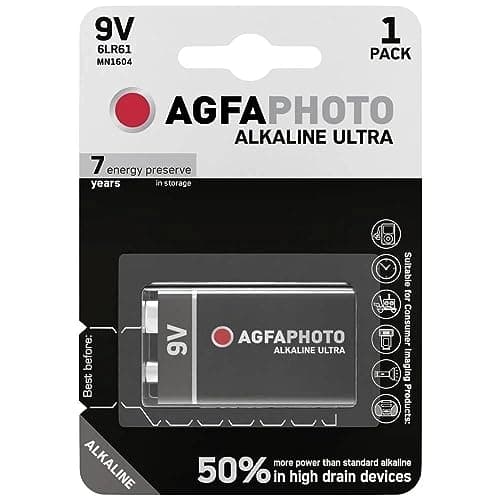 AgfaPhoto Ultra 6LR61 9 V blokbatteri alkalisk mangan 9 V 1 stk (110-851808)