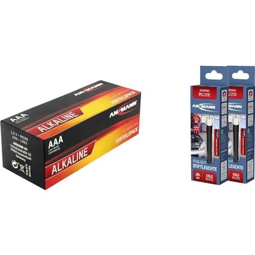 Værdipakke + 2 penlights PLC20B Micro AAA batteri alkalisk mangan 1,5 V 40 stk (1900-0108)