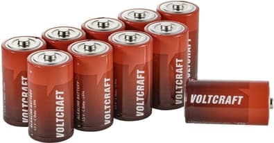 VOLTCRAFT Industrial LR14 Baby (C) batteri alkalisk mangan 8000 mAh 1,5 V 10 stk.