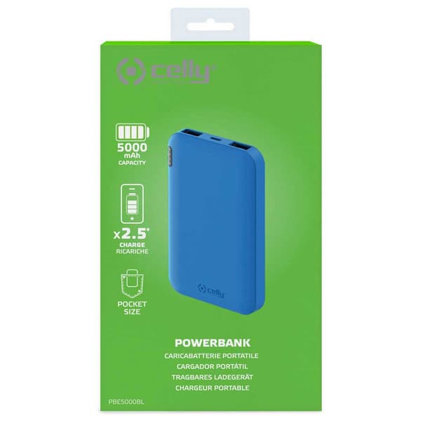 Celly Power Bank 5a Blå
