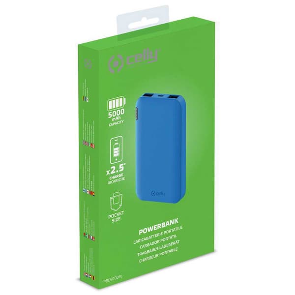 Celly Power Bank 5a Blå