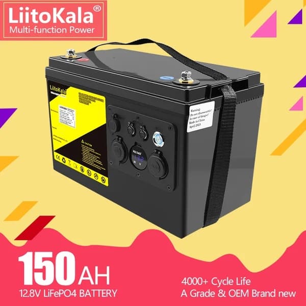 LiFePO4-batteri, 12V 200Ah, husvagnar för camping, 12,8V150Ah (LCD)