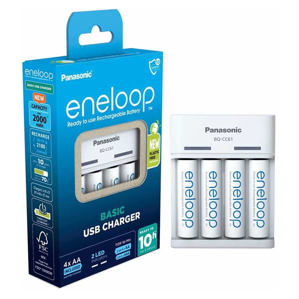Eneloop Batterier Oplader Bq-cc61/+4aa Transparent