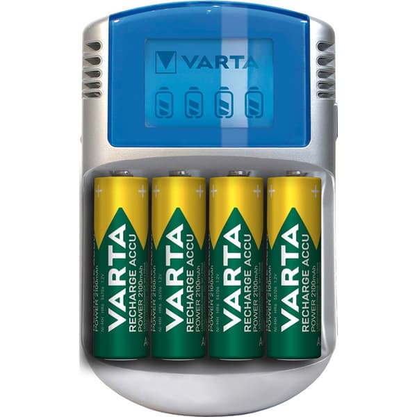 Varta Lcd Oplader 12v Usb+4 2600mah Mignon Aa Søvfarvet
