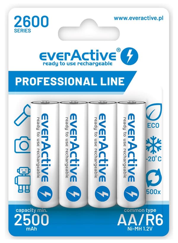 everActive Professional line EVHRL6-2600 batterisæt (2600mAh; Ni-MH)