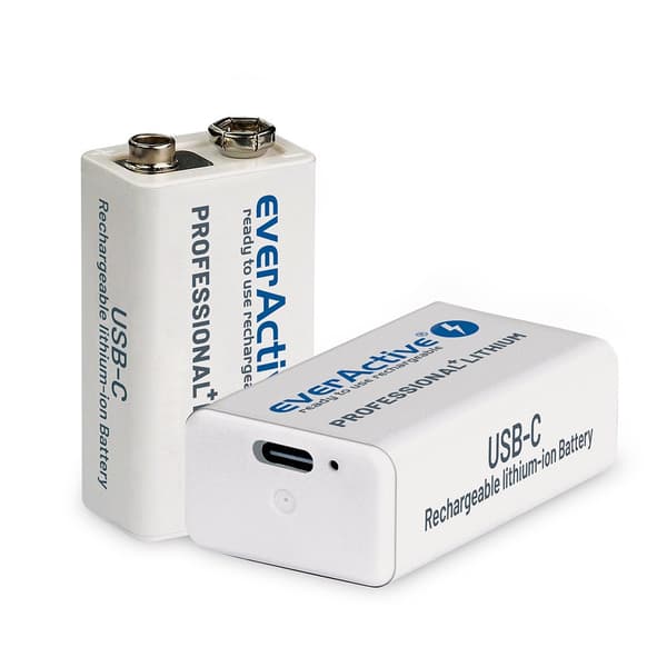 EVERACTIVE BATTERI 6F22/9V LI-ION 550 MAH MED USB TYPE C EVHR22-550C