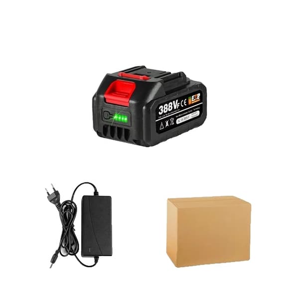 Uppladdningsbart litiumbatteri, EU-kontakt, kompatibelt med Makita 18V B-serien., 1x388VF-1xLaddare