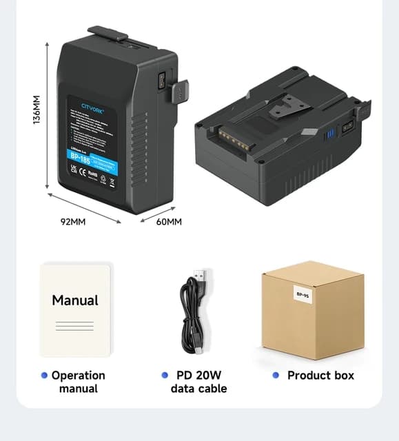 V-Lock Batterier, Hurtig Opladning, Multi-enhed Kompatibilitet, BP 222 Batteri