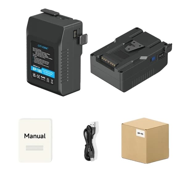 Kamera Batteri, V Mount Kompatibilitet, PD20W Kabel Support, BP-222 15000mAh BP-185 12500mAh
