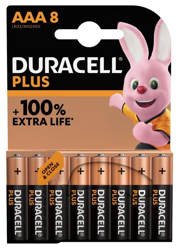 Duracell | AAA | Alkalisk | 8 stk(er) | Plus MN2400