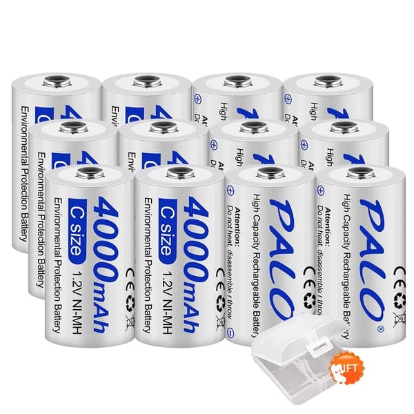 Genopladeligt C-batteri, 4000mAh kapacitet, NI-MH teknologi, Blå, 1,2V