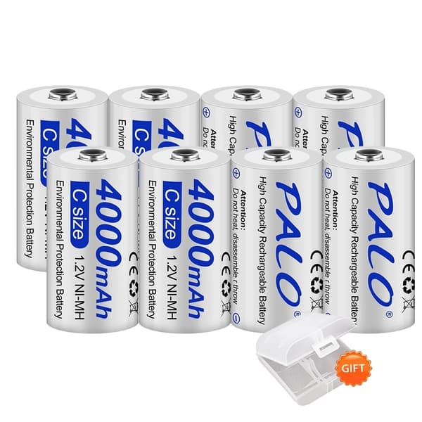 Genopladeligt C-batteri, 4000mAh kapacitet, NI-MH teknologi, Blå, 1,2V