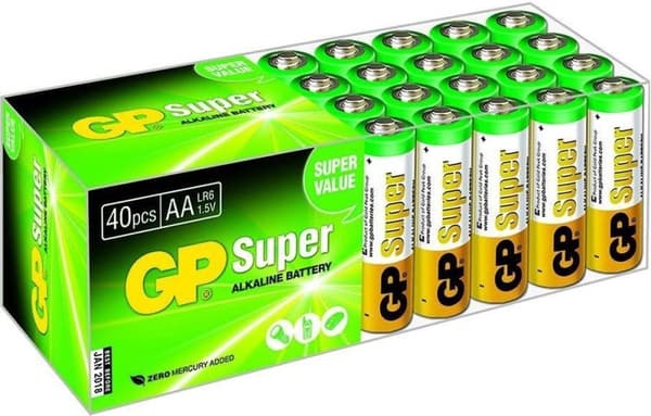 GP Super Alkaline AA batterier - 40 stk