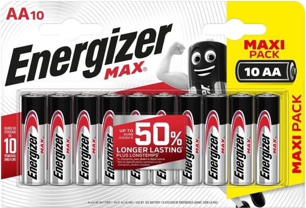 Energizer Max AA LR6 Alkaline Batteri 10 stk