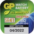 Miniatyrbillede 1 af 3: GP Batterier Silver Oxide Cell 392 Engangsbatteri SR41 Silver Oxide (S) 1,55 V