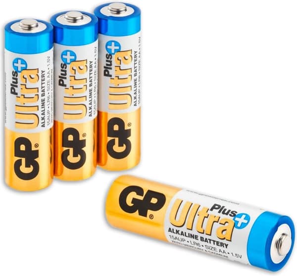 GP batteri Ultra+ Alkaline AA 4 stk - Ekstra høj kvalitet