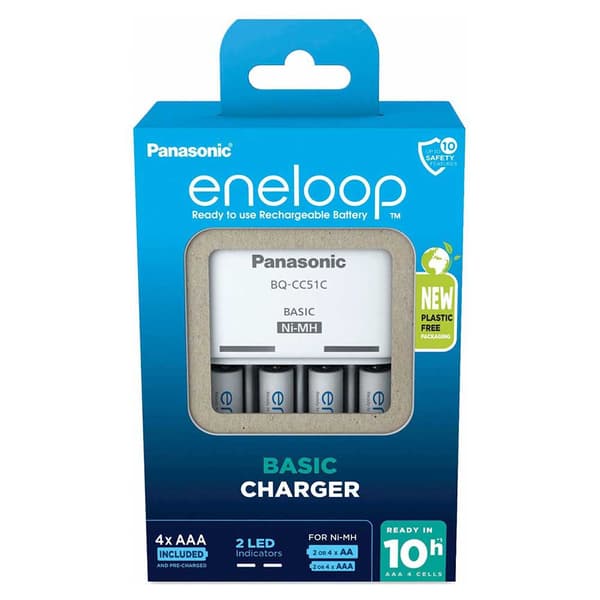 Eneloop Batterier Oplader Bq-cc51/+4aaa Søvfarvet