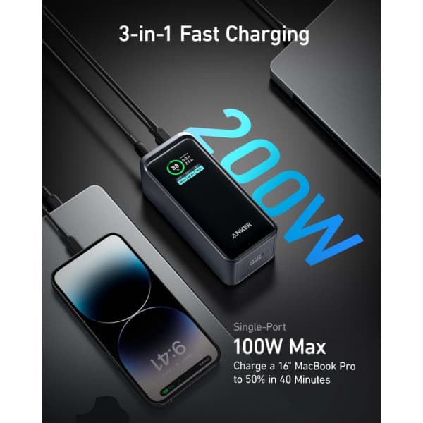 Anker Prime 200W bærbar strømforsyning, 20000 mAh
