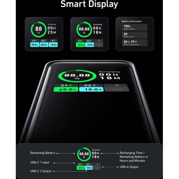Anker Prime 200W bærbar strømforsyning, 20000 mAh