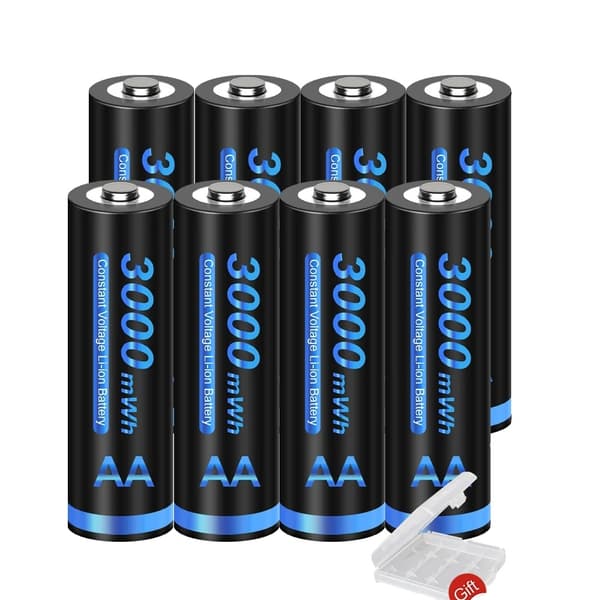 Genopladelige batterier, 3000mWh kapacitet, AA & AAA oplader, 12AA 1 Oplader