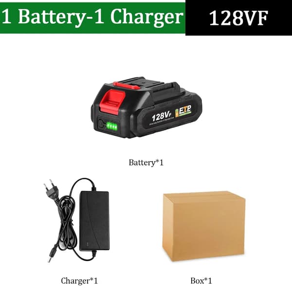 Uppladdningsbart litiumbatteri, 15000mAh kapacitet, EU-kontakt, 2x928VF-1 Laddare, 18V