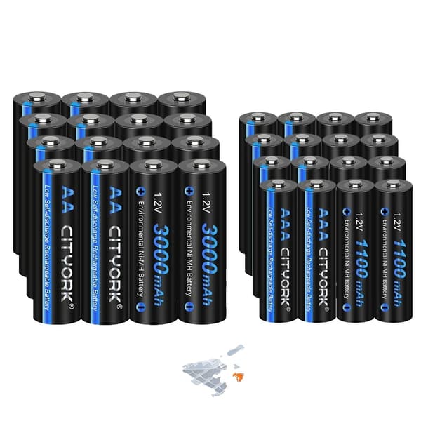 Genopladelige batterier, lav selvudladning, AA & AAA NIMH teknologi, 12AA 12AAA 16AA 16AAA