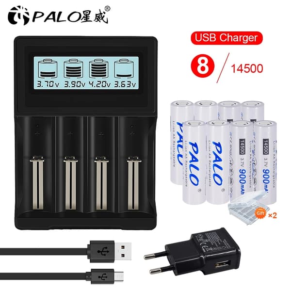 Genopladeligt batteri, 37V kapacitet, 4 slots oplader, 12 stk og oplader