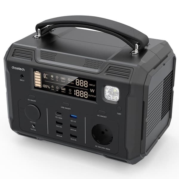Choetech kannettava tehopankki 484Wh 500W musta (BS004)