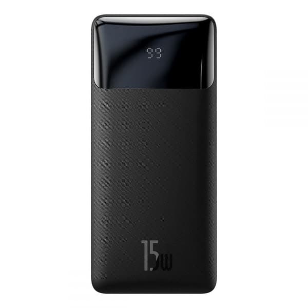 BASEUS BIPOW 15W DIGITAL DISPLAY POWER BANK 10000MAH SVART Sort