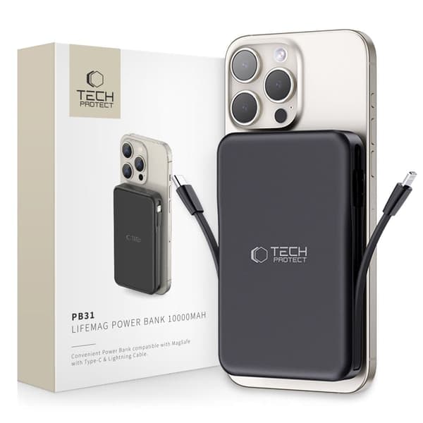 TECH-PROTECT PB31 LIFEMAG MAGSAFE POWER BANK 10000MAH SVART