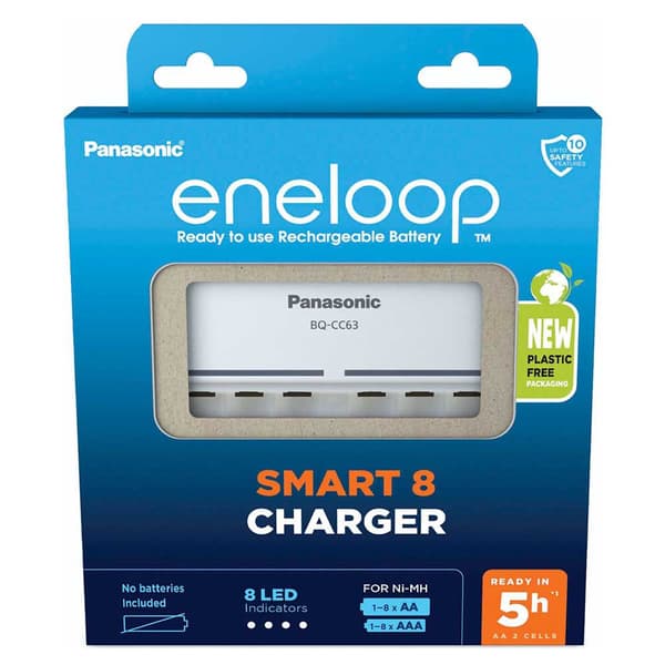 Eneloop Aa/aaa-akkujen Laturi Bq-cc63 Kirkas,Musta