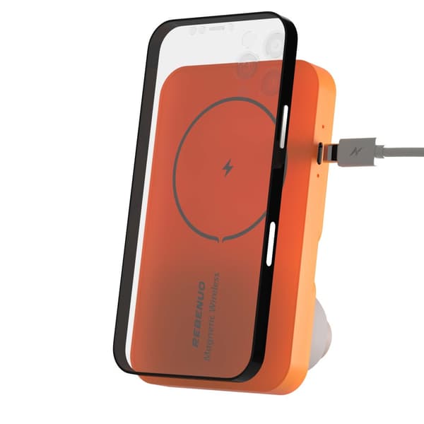 Trådlös laddare med USB-C - SAMSUNG - IPHONE- SNABBLADDNING - Färg (ORANGE)