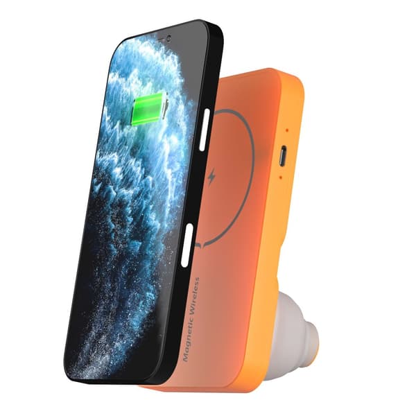 Trådlös laddare med USB-C - SAMSUNG - IPHONE- SNABBLADDNING - Färg (ORANGE)